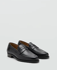 Mango Men's Leather Penny Loafers