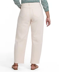 Lands' End Women's Soft Denim Mid Rise Relaxed Barrel Ankle Jeans