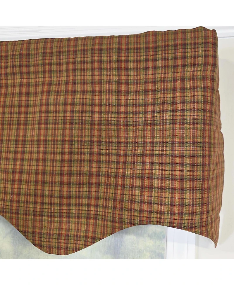 Rlf Home Barn Plaid Regal Window Valance 100% Cotton Lined Rod Pocket