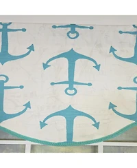 Rlf Home Anchors Cornice Window Valance 100% Cotton Lined Rod Pocket