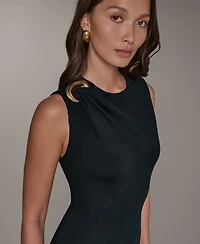 Donna Karan New York Women's Sleeveless Jewel Neck Sheath Dress