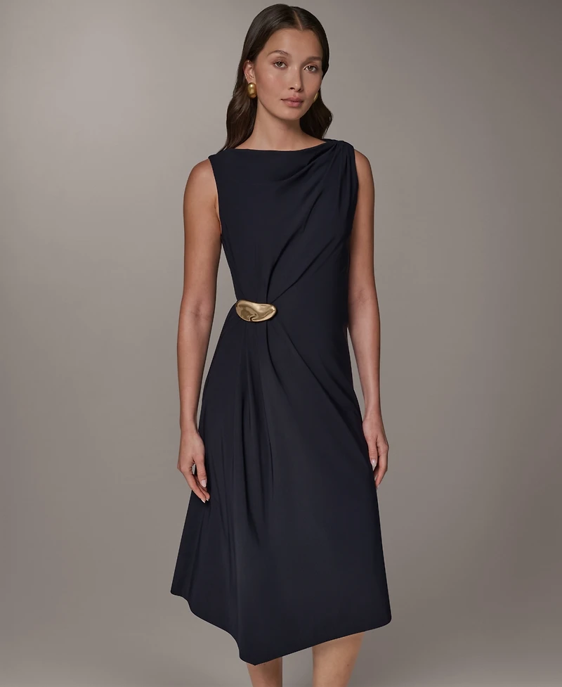 Donna Karan New York Women's Sleeveless Draped Sheath Dress