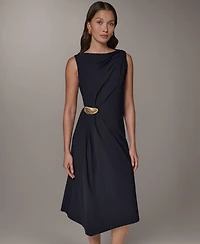 Donna Karan New York Women's Sleeveless Draped Sheath Dress