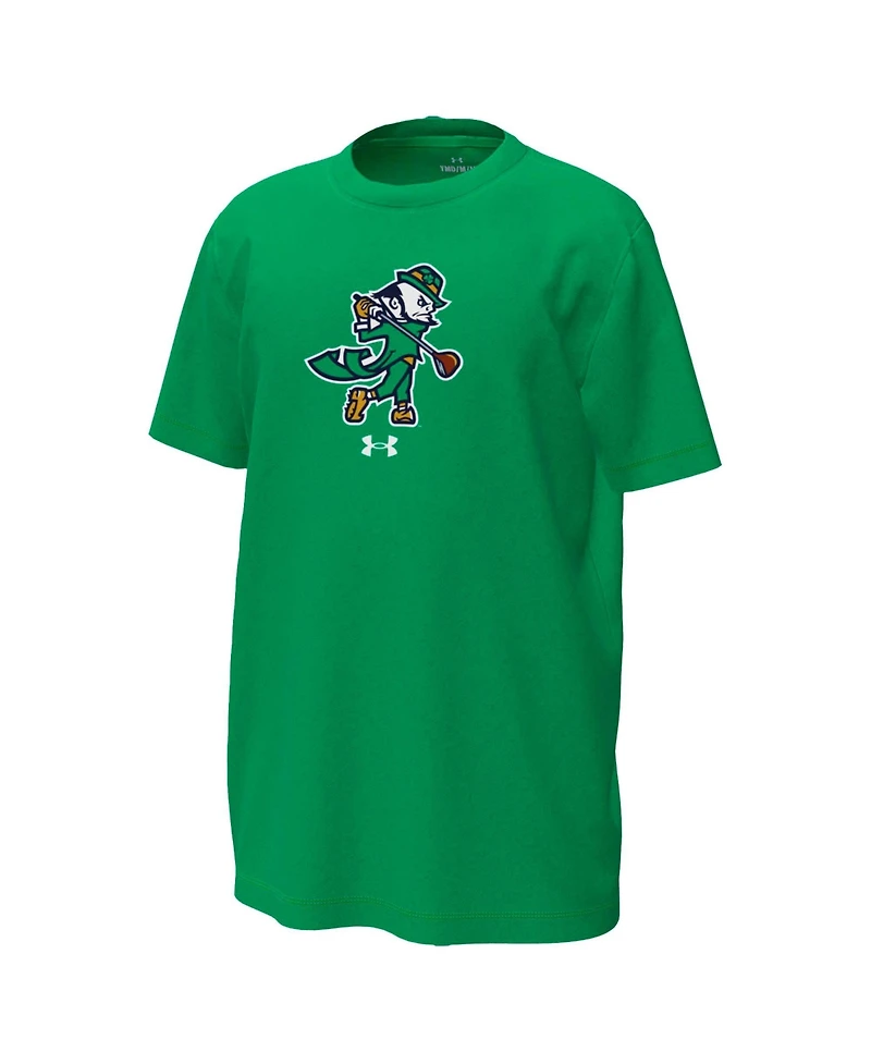 Under Armour Big Boys and Girls Kelly Green Notre Dame Fighting Irish Golfing Leprechaun Tech Stretch Performance T-Shirt