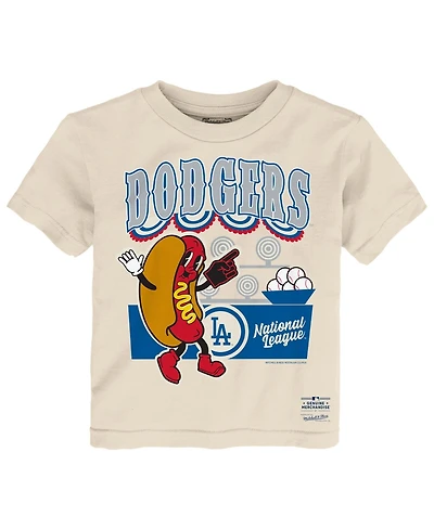 Mitchell & Ness Toddler Cream Los Angeles Dodgers Step Back Up T-Shirt