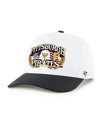 '47 Brand Men's White/Black Pittsburgh Pirates Americana Eagle Hitch Adjustable Hat