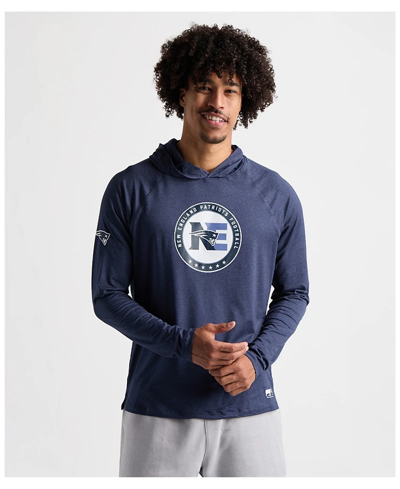 Charles River Apparel Men's x New England Patriots Navy Cayak Hooded Long Sleeve T-Shirt