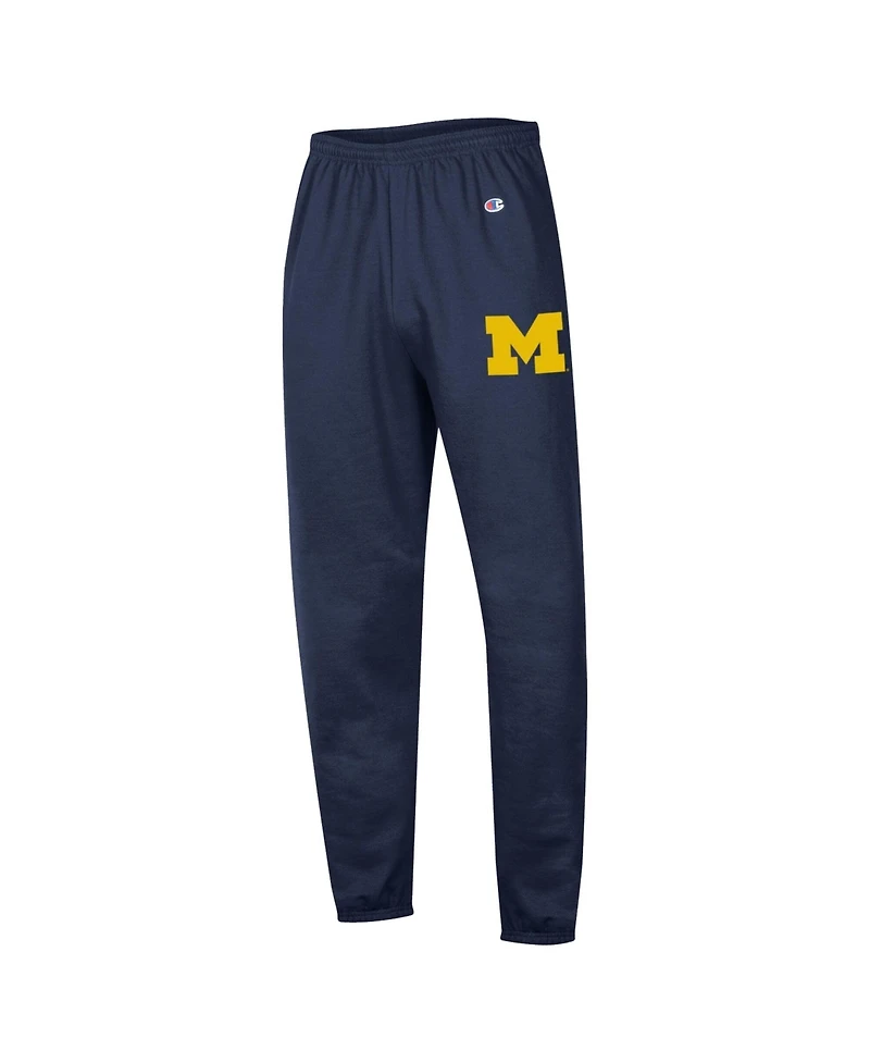 Champion Men's Navy Michigan Wolverines Powerblend Banded Fleece Sweatpants