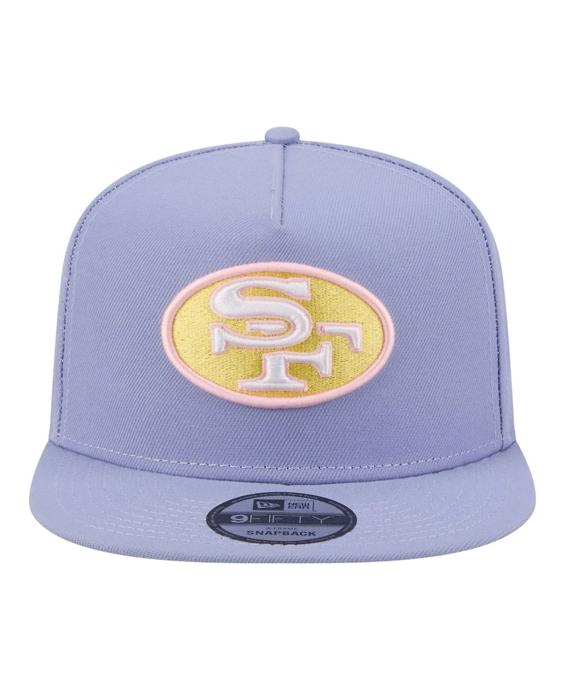 New Era Men's Lavender San Francisco 49ers Bloom A-Frame 9FIFTY Snapback Hat