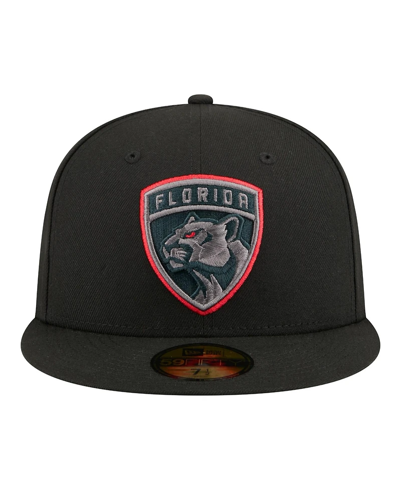 New Era Men's Black Florida Panthers Color Pop 59FIFTY Fitted Hat