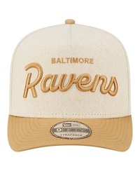 New Era Men's Cream Baltimore Ravens Herringbone 9FIFTY A-Frame Snapback Hat