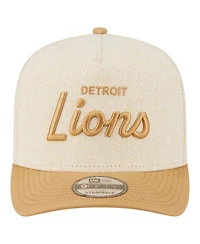 New Era Men's Cream Detroit Lions Herringbone 9FIFTY A-Frame Snapback Hat