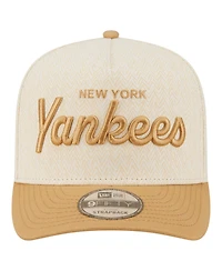 New Era Men's Cream New York Yankees Herringbone 9FIFTY A-Frame Snapback Hat