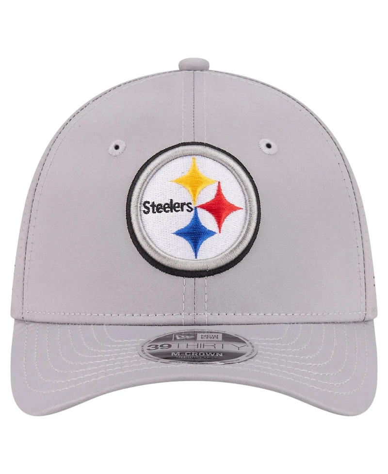 New Era Men's Gray Pittsburgh Steelers 39THIRTY M-Crown Flex Fit Hat