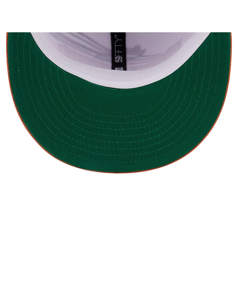 New Era Men's White/Orange Denver Broncos Retro Swoop 59FIFTY Fitted Hat