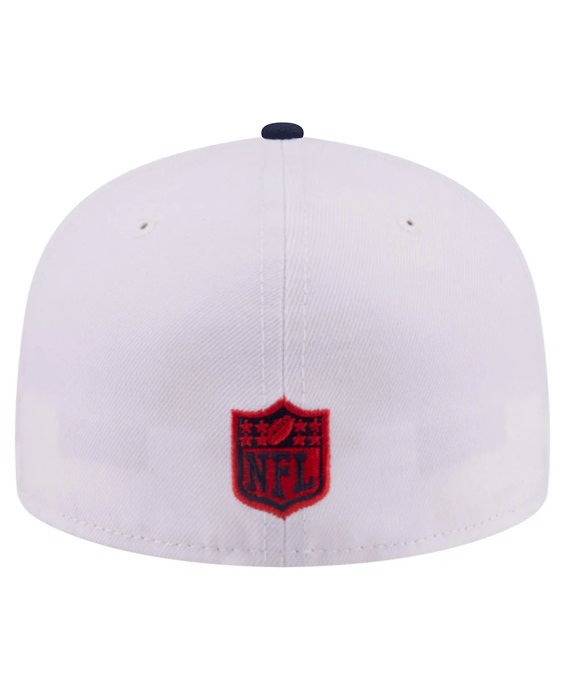 New Era Men's White/Navy England Patriots Retro Swoop 59FIFTY Fitted Hat