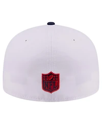 New Era Men's White/Navy England Patriots Retro Swoop 59FIFTY Fitted Hat