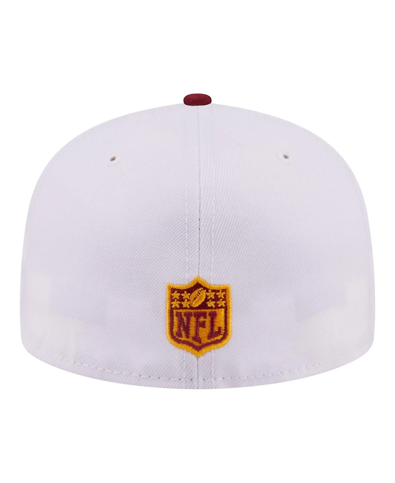 New Era Men's White/Burgundy Washington Commanders Retro Swoop 59FIFTY Fitted Hat