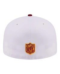 New Era Men's White/Burgundy Washington Commanders Retro Swoop 59FIFTY Fitted Hat