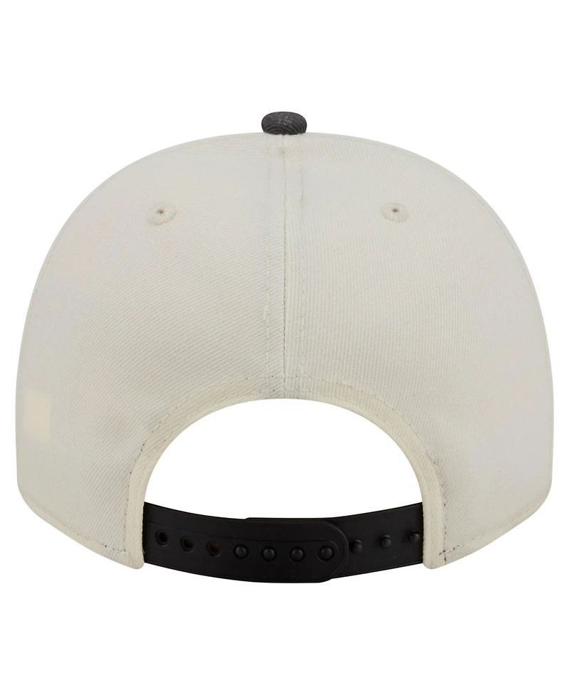 New Era Men's Cream/Black Baltimore Ravens Washed A-Frame 9FIFTY Snapback Hat