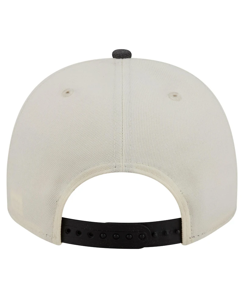 New Era Men's Cream/Black Philadelphia Eagles Washed A-Frame 9FIFTY Snapback Hat