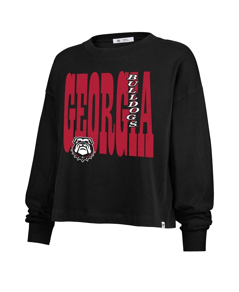 '47 Brand Women's Black Georgia Bulldogs Stacked Sydney Long Sleeve T-Shirt