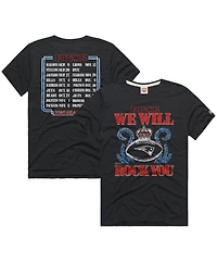 Homage Men's and Women's Charcoal New England Patriots 2026 Nfl Schedule Queen Tri-Blend T-Shirt