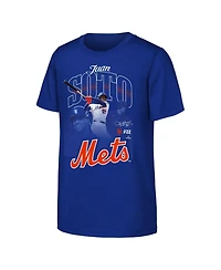 Outerstuff Big Boys and Girls Juan Soto Royal New York Mets Triple Player Graphic T-Shirt