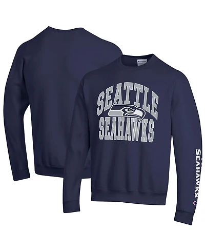 Champion Men's College Navy Seattle Seahawks Powerblend Fleece Sweatshirt