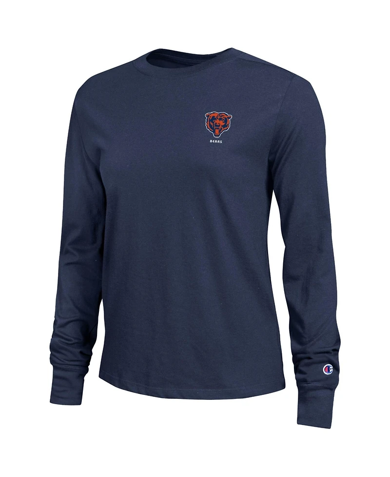 Champion Women's Navy Chicago Bears Core Long-Sleeve T-Shirt