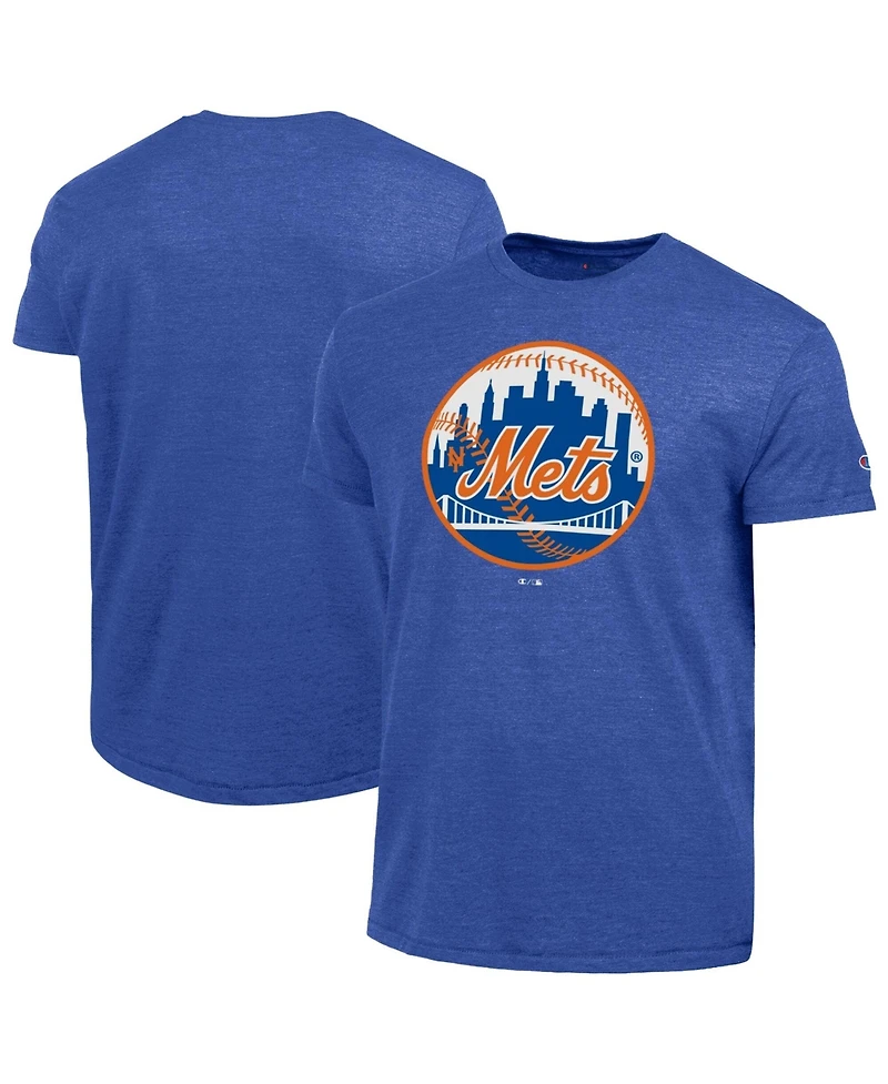 Champion Men's Royal New York Mets Cooperstown Logo Tri-Blend T-Shirt