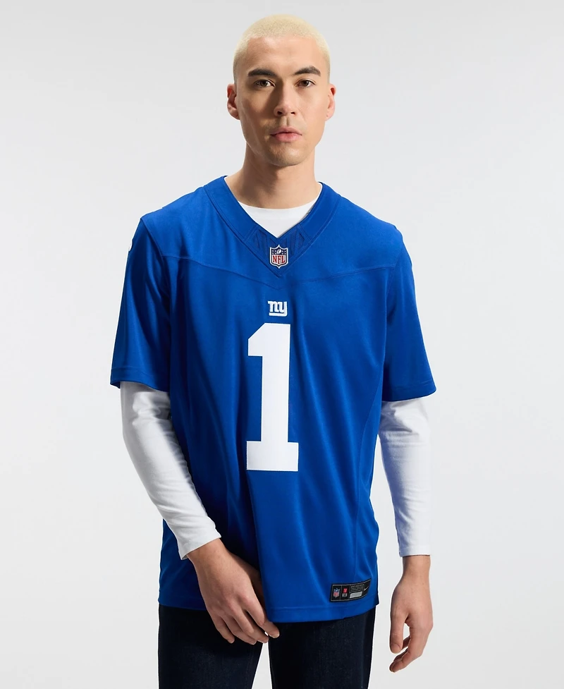 Nike Men's Malik Nabers Royal New York Giants Vapor F.u.s.e. Stitched Limited Jersey