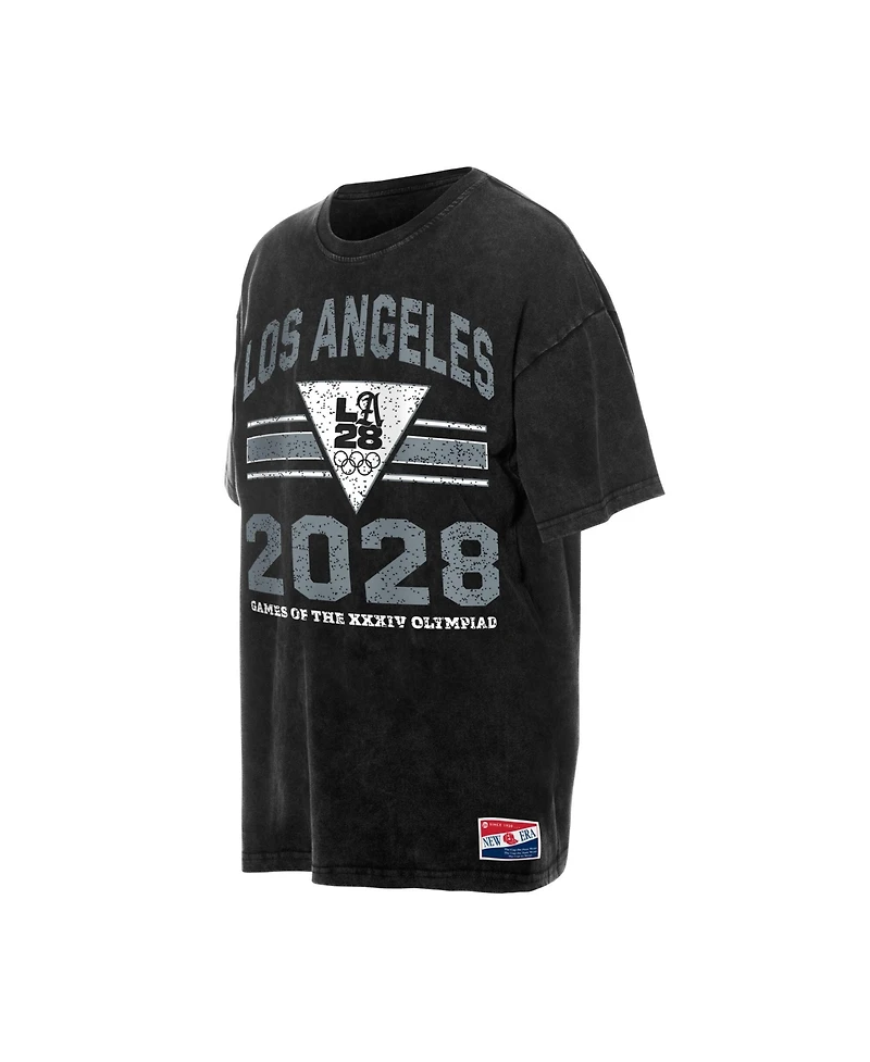 New Era Women's Black La 2028 Summer Mineral Wash Oversized T-Shirt