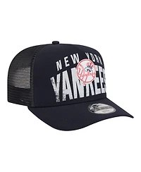 New Era Big Boys and Girls Navy New York Yankees Logo Fade A-Frame 9FIFTY Snapback Hat