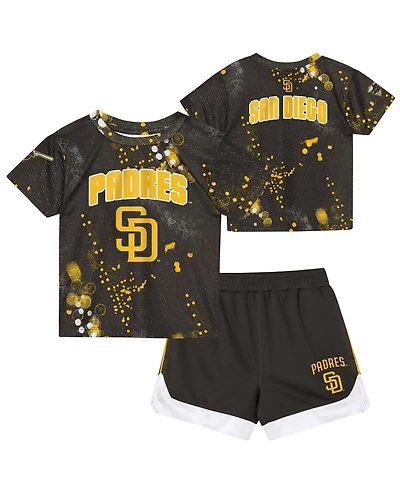 Outerstuff Toddler 2- Pack Brown San Diego Padres Pinch Hitter T-Shirt and Shorts Set