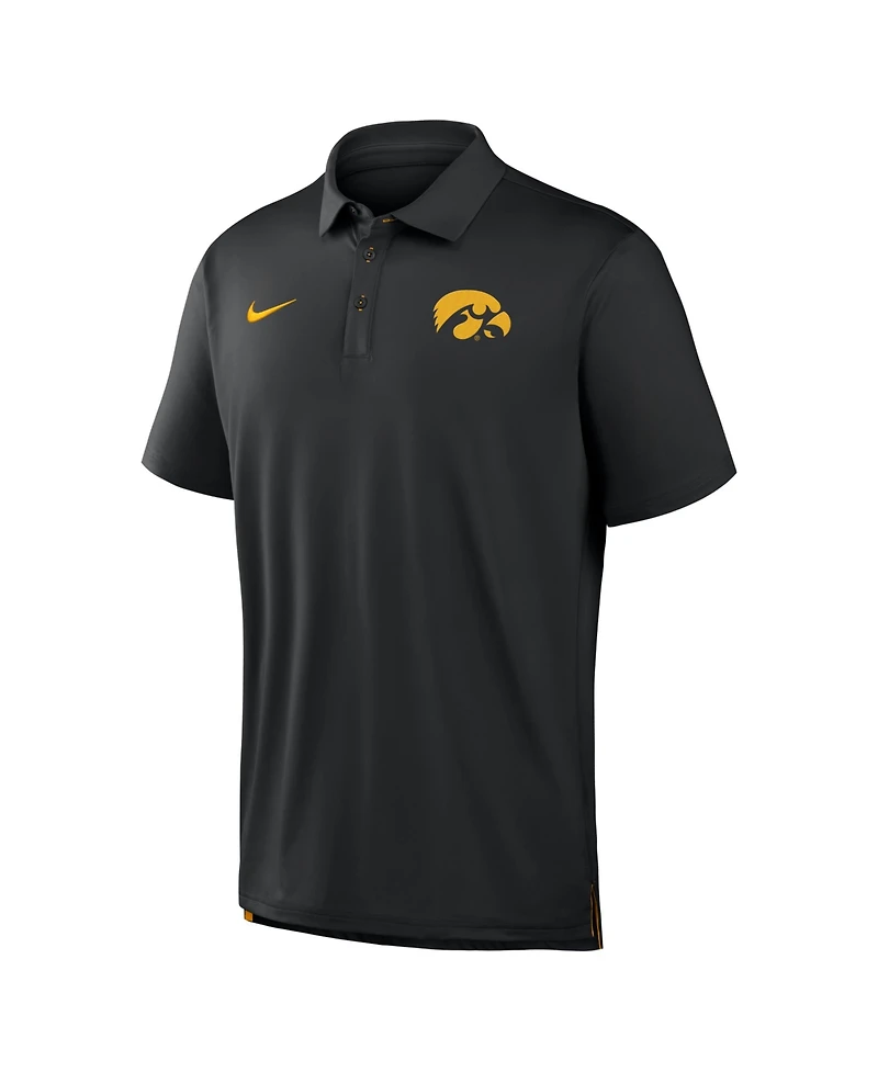 Nike Men's Black Iowa Hawkeyes 2026 Sideline Tour Dri-fit Polo Shirt