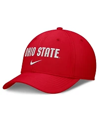 Nike Men's Scarlet Ohio State Buckeyes Rise On-Field SwooshFlex Dri-fit Flex Hat