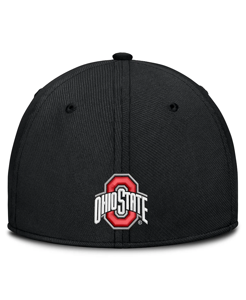 Nike Men's Black Ohio State Buckeyes Game Day Rise Swooshflex Hat
