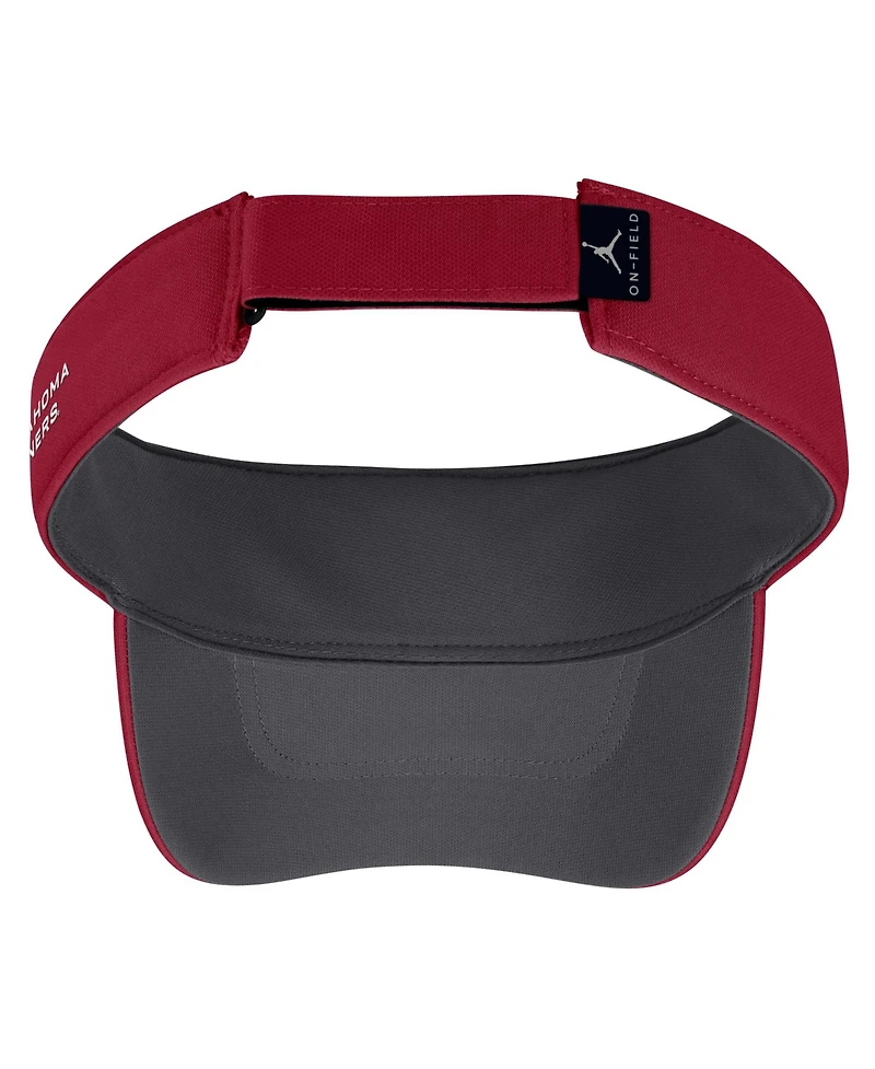 Jordan Men's and Women's Crimson Oklahoma Sooners 2026 On-Field Ace Adjustable Visor