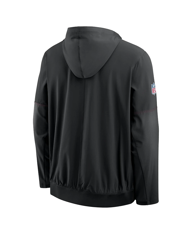 Nike Men's Black Washington Commanders Sideline Anorak Half-Zip Hooded Jacket