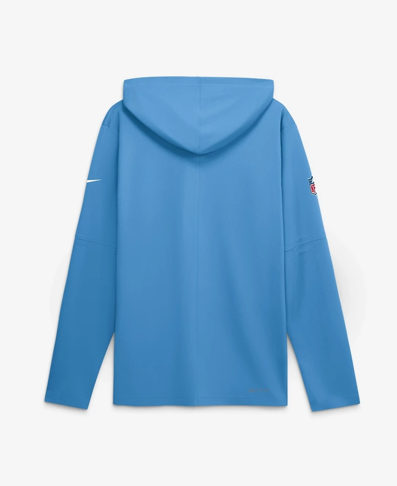 Nike Men's Light Blue Tennessee Titans Sideline Lightweight Long Sleeve Hooded Dri-fit T-Shirt
