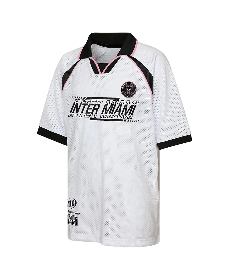 Outerstuff Big Boys and Girls White Inter Miami Cf Mesh Raglan T-Shirt