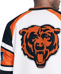 Starter Men's White Chicago Bears Infield Play Raglan V-Neck Pullover Jacket