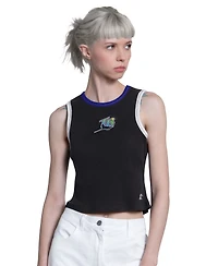 Starter Women's Black Tampa Bay Rays Cooperstown Play the Ball Crop Tank Top