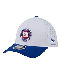 New Era Men's White/Royal York Giants Patch 39THIRTY A-Frame M-Crown Perforated Flex Hat