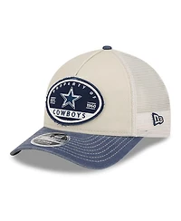 New Era Men's Natural Dallas Cowboys Frayed M-Crown A-Frame 9FORTY Adjustable Hat