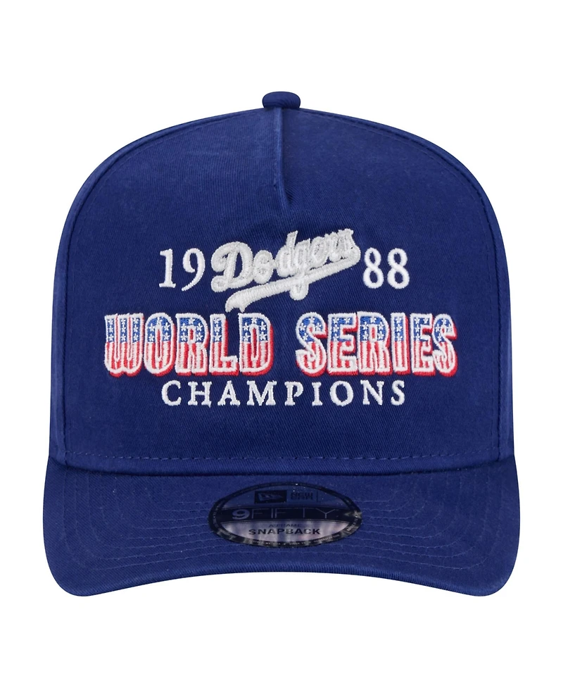 New Era Men's Royal Los Angeles Dodgers 1988 World Series s Throwback 9FIFTY A-Frame Snapback Hat