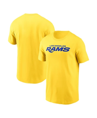 Nike Men's Gold Los Angeles Rams Primetime Wordmark Essential T-Shirt