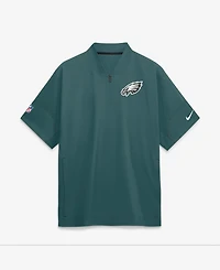 Nike Men's Midnight Green Philadelphia Eagles Sideline Short Sleeve Quarter-Zip Coaches Jacket