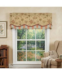 Rlf Home Palm Springs Trimmed Glory Window Valance 100% Cotton Lined Rod Pocket